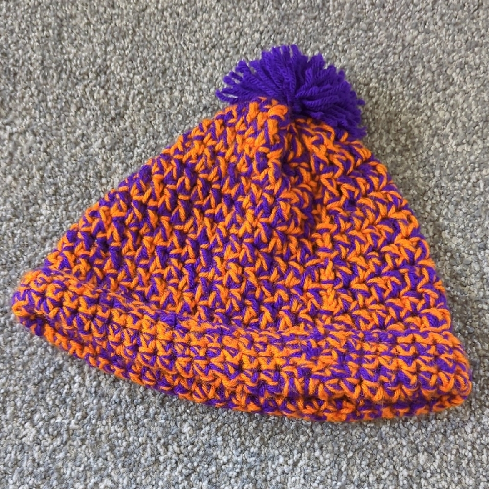 Vibrant Purple and Orange Kids Beanie